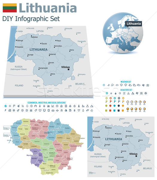 Lithuania maps with markers Stock photo © tele52