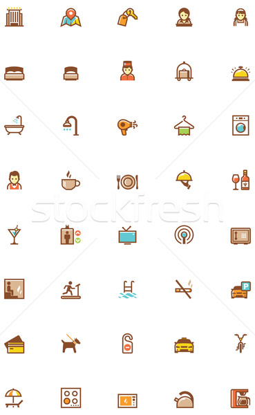 Vector hotel icon set Stock photo © tele52