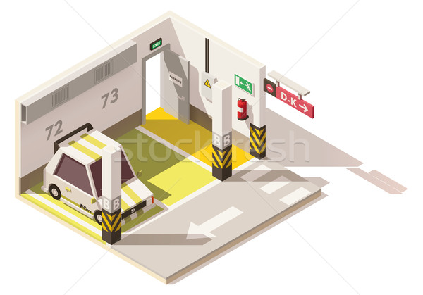 Wektora izometryczny niski podziemnych samochodu parking Zdjęcia stock © tele52