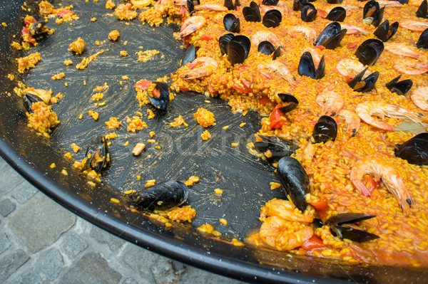 Pan with Seafood Paella Stock photo © tepic