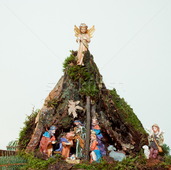 Christmas Crib with white Background Stock photo © tepic