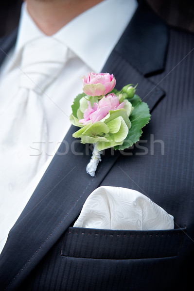 Flower on a Tux of a Groom Stock photo © tepic