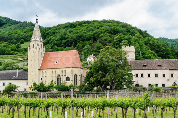 Vechi biserică scadea Austria cer casă Imagine de stoc © tepic