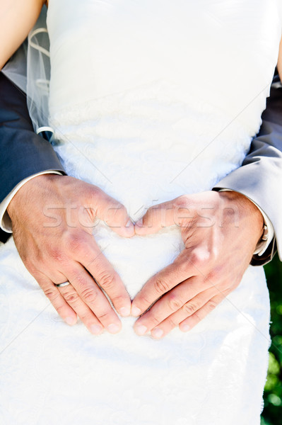 Forma de corazón manos boda Pareja hombre corazón Foto stock © tepic