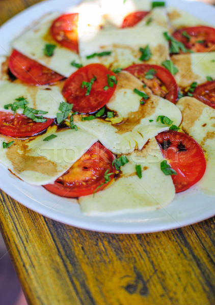 Foto stock: Mozzarella · ensalada · blanco · placa · alimentos