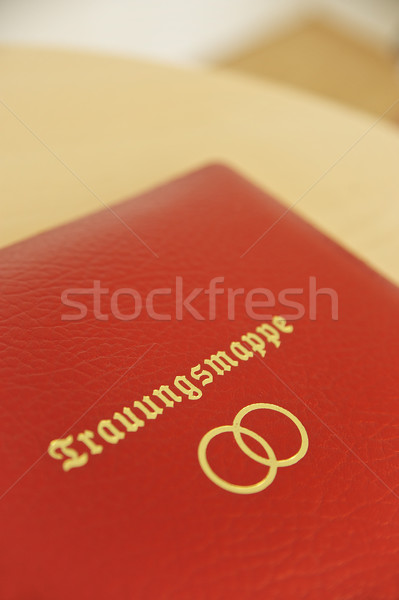 Boda libro rojo dorado cartas papel Foto stock © tepic