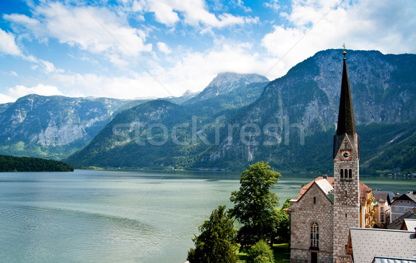 Church of Hallstatt with Lake Stock photo © tepic