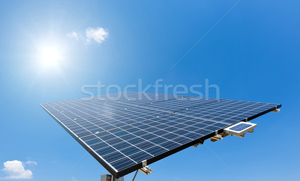 Sun shines on Solar Panel Stock photo © tepic