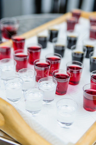 Diferente boda fiesta mesa beber rojo Foto stock © tepic