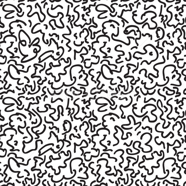 Abstract scribble line seamless pattern. Swirled curve doodle lines Stock photo © Terriana