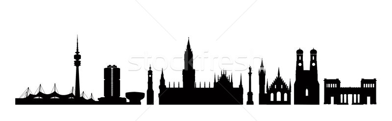 Munich city, Germany. Landmark buildings silhouette Travel Bavaria icon set. Stock photo © Terriana