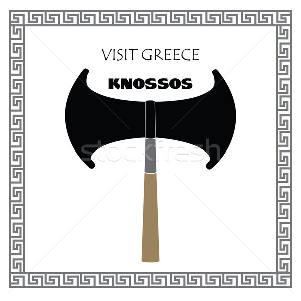 Knossos symbol. Travel Greece icon. Greek landmark.  Stock photo © Terriana