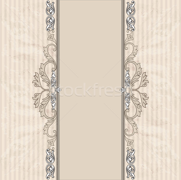 Floral Vignette Border Vintage Background Old Paper Texture Vector Illustration C Terriana 9159213 Stockfresh