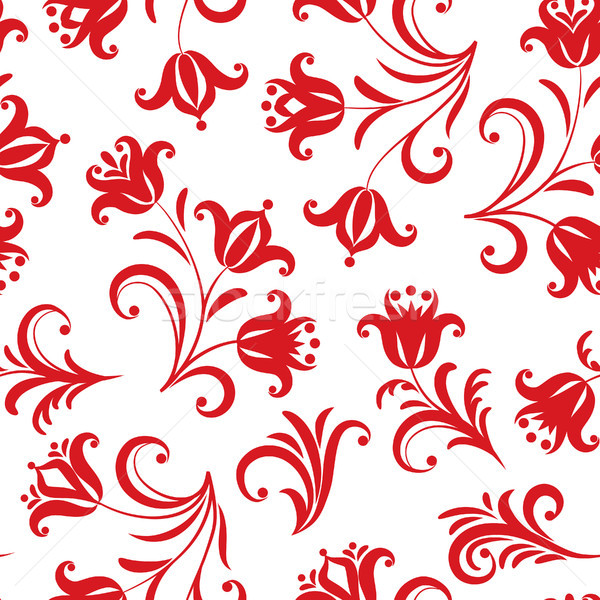 Floral pattern. Ornamental flower seamless background. Russian t Stock photo © Terriana