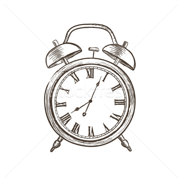 Retro watch doodle line illustration. Watch dial icon isolated o Stock photo © Terriana