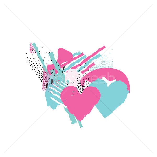 Zwei Herzen Liebe Zeichen Grußkarte Stock foto © Terriana