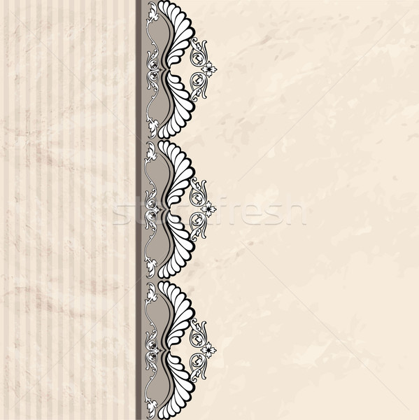 Floral Vignette Border Vintage Background Old Paper Texture Vector Illustration C Terriana 9159217 Stockfresh