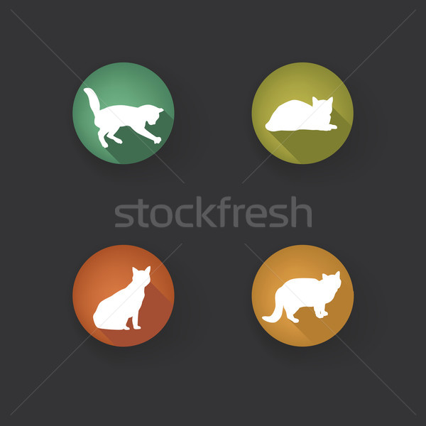 [[stock_photo]]: Chat · animal · silhouette · chaton · signe