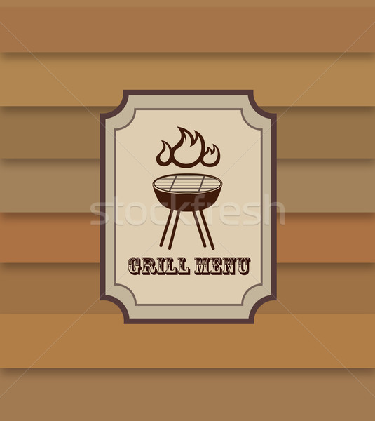 Grill menu retro background. BBQ food vintage banner Stock photo © Terriana