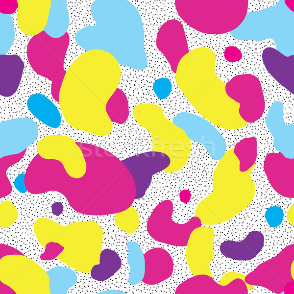 Abstract blot seamless pattern. Stylish dotted background of 80s Stock photo © Terriana