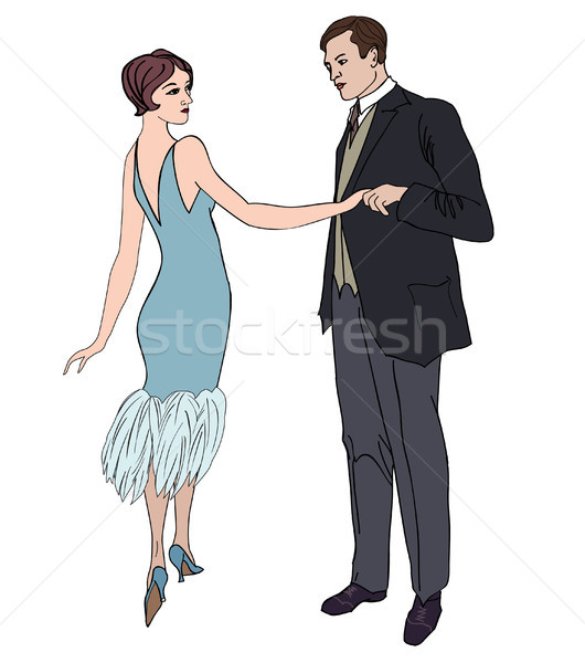 Couple on party in vintage style 1920's Stock photo © Terriana