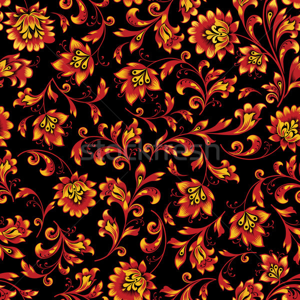 Stock photo: Floral seamless pattern. Flower background. Ornamental russian ethnic style