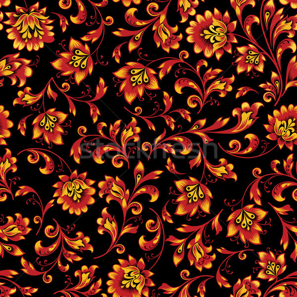 Floral seamless pattern. Flower background. Ornamental russian ethnic style Stock photo © Terriana