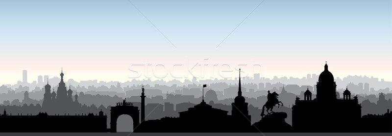 St. Petersburg city skyline, Russia. Tourist landmark silhouette Stock photo © Terriana