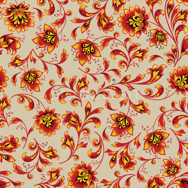 Floral seamless pattern. Flower background. Ornamental russian ethnic style Stock photo © Terriana
