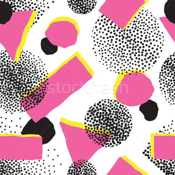 Abstract seamless pattern with blots and dots. Geometric dotted background Stock photo © Terriana