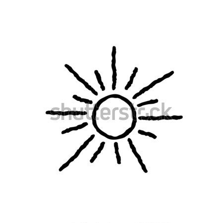 Sun icon isolated over white background. Doodle line art illustr Stock photo © Terriana