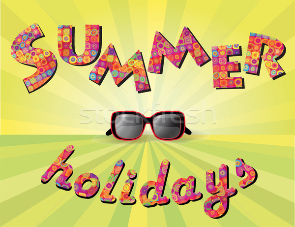 Merhaba yaz tatil kapak güneş tebrik kartı Stok fotoğraf © Terriana