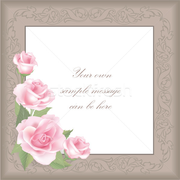 Floral fleur rose bouquet vintage couvrir [[stock_photo]] © Terriana