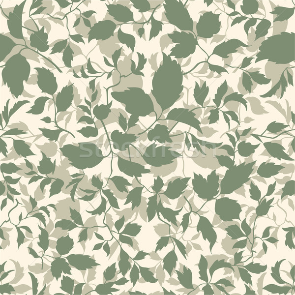 Floral seamless pattern Branch with leaves ornamental background Stock photo © Terriana