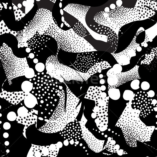 Abstract blot seamless pattern. Black dotted painted background Stock photo © Terriana