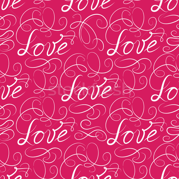 Love seamless pattern. Doodle ornamental calligraphic vignette b Stock photo © Terriana