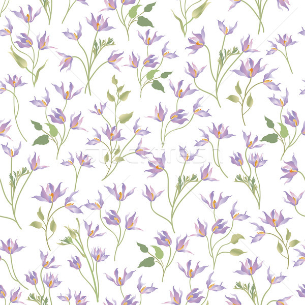 Floral ornamental white seamless pattern. Flower garden backgrou Stock photo © Terriana