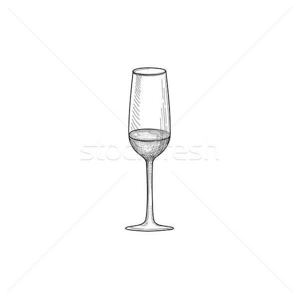 Half full wine glass Wineglass engrave Drink sign Stock photo © Terriana