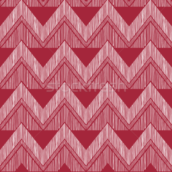 Abstract zig zag geometric tiled pattern. Fabric doodle line orn Stock photo © Terriana