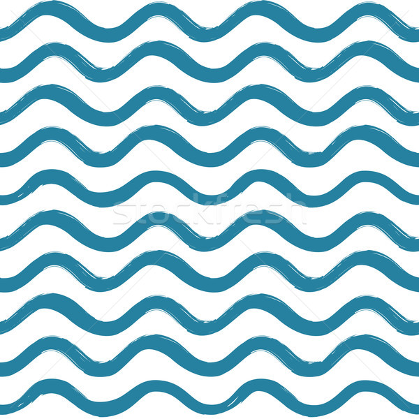 Abstract ocean wave seamless pattern. Wavy line stripe background. Stock photo © Terriana