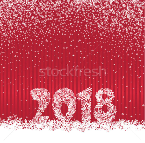 Christmas holiday snow background. Happy new 2018 Year greeting  Stock photo © Terriana