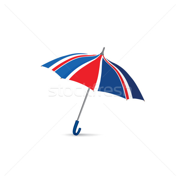 Stock photo: British flag colored umbrella. Season english fashion accessory.