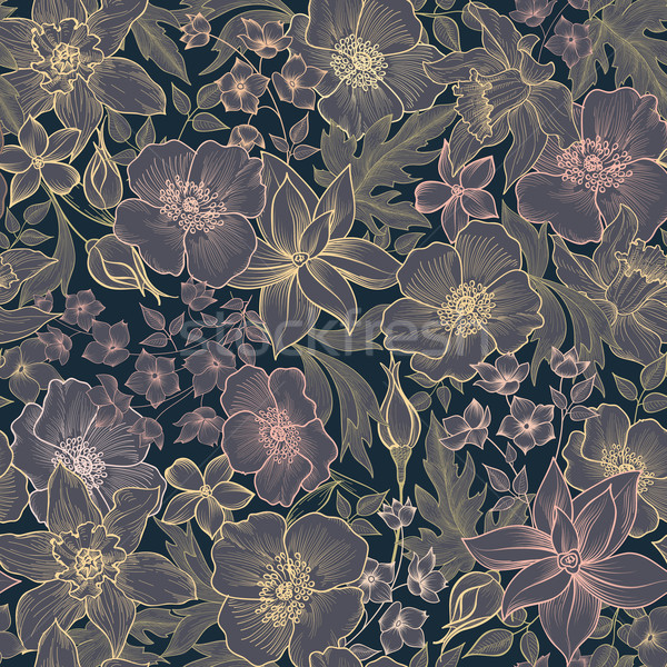 Kwiatowy Płytka wzór kwiat ogród tekstury Zdjęcia stock © Terriana