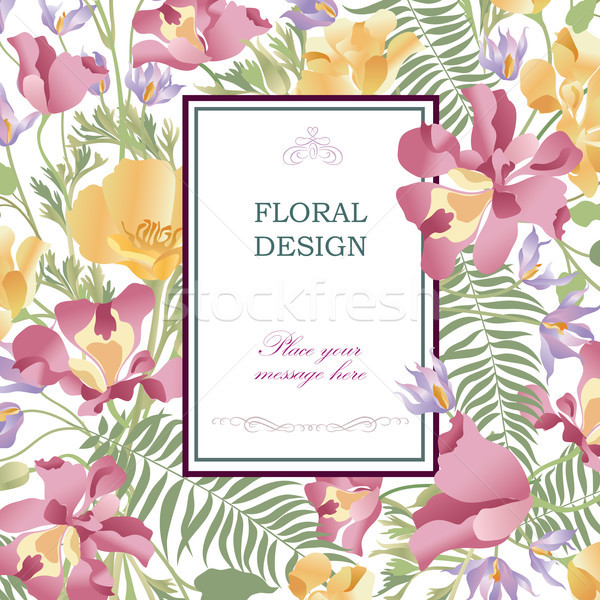 Floral background. Flower bouquet cover. Flourish pattern for gr Stock photo © Terriana