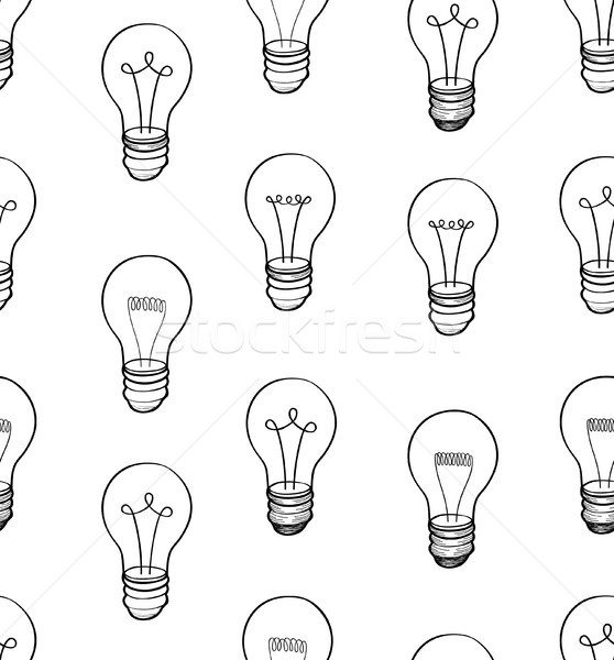Bulb isolated over white background.  Electric lamp seamless pat Stock photo © Terriana