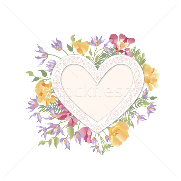 Floral background. Flower bouquet cover. Spring nature flourish  Stock photo © Terriana