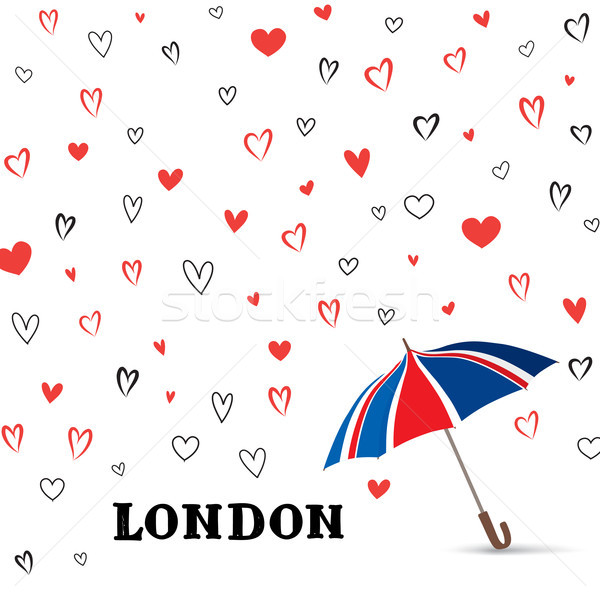 Heart background with umbrella. Love pattern for greeting card.  Stock photo © Terriana