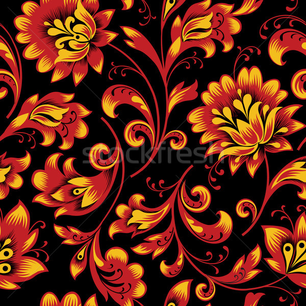 Floral seamless pattern. Flower background. Ornamental russian ethnic style Stock photo © Terriana