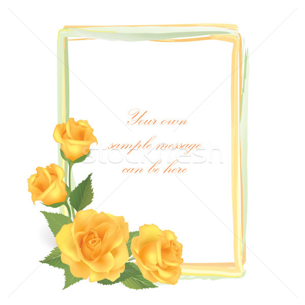 [[stock_photo]]: Fleur · rose · cadre · isolé · blanche · floral