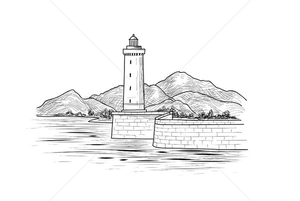 Phare marin vue paysage mer [[stock_photo]] © Terriana